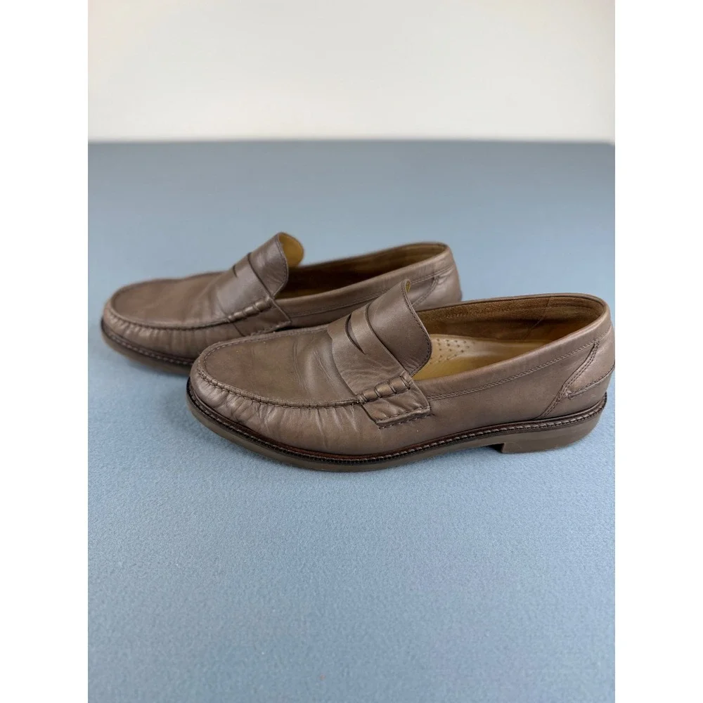 Cole Haan Pinch Prep Penny Loafers Mens 12 Taupe Brown Leather Slip On C39126